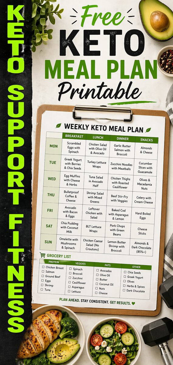 Free Keto Meal Plan Printable