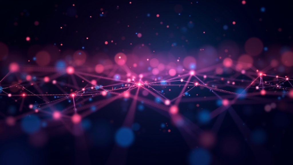 A vibrant, abstract visualization of data points connecting in a network, representing the concept of personalization in technology.