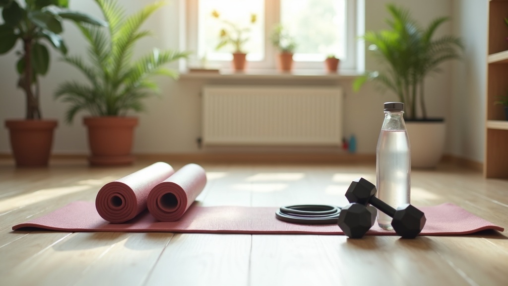 Home cardio workout equipment and setup