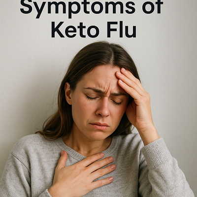 "Person sitting on a couch holding their head with one hand, looking fatigued and unwell, showing symptoms like headache and exhaustion often associated with keto flu."